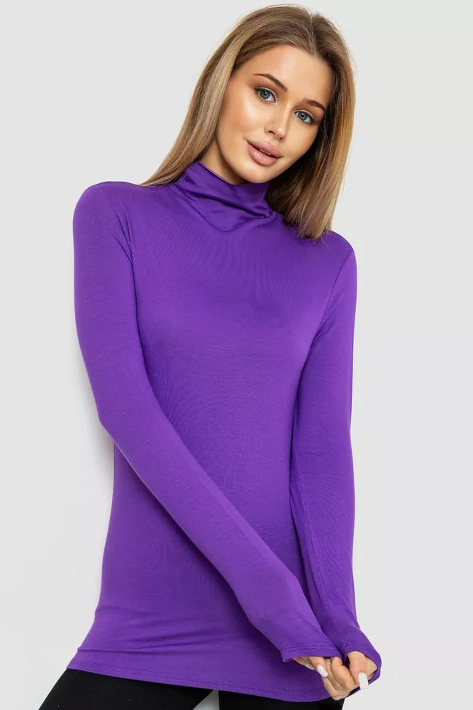 Купити Гольф жіночий однотонний, колір фіолетовий, 186R505 оптом - Фото №1