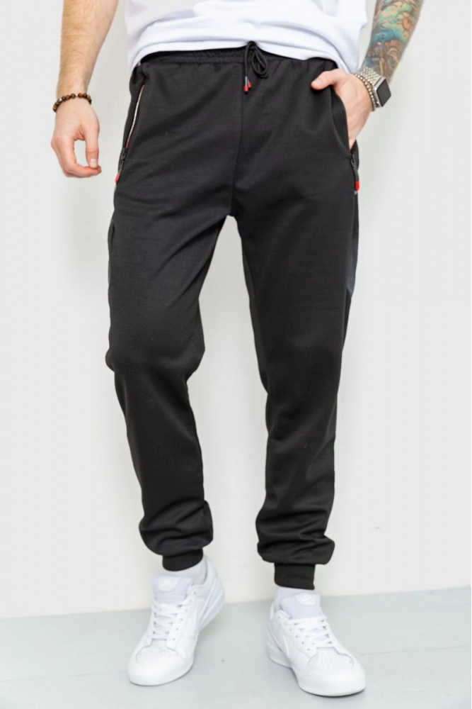 Купить Спорт штаны мужские демисезонные, цвет черный, 184R9616 - Фото №1