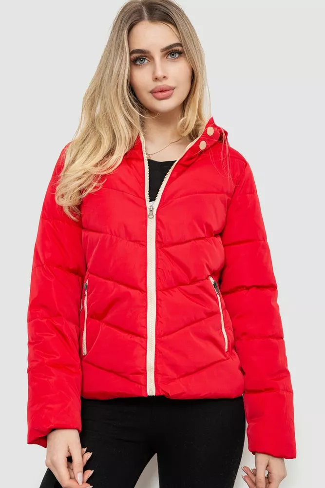 Купити Куртка жіноча демісезонна, колір червоний, 244R052 оптом - Фото №1