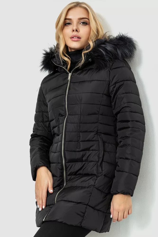 Купити Куртка жіноча демісезонна, колір чорний, 235R9605 - Фото №1