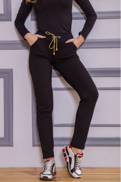 Спортивні жіночі штани прямого крою колір Чорний 167R756