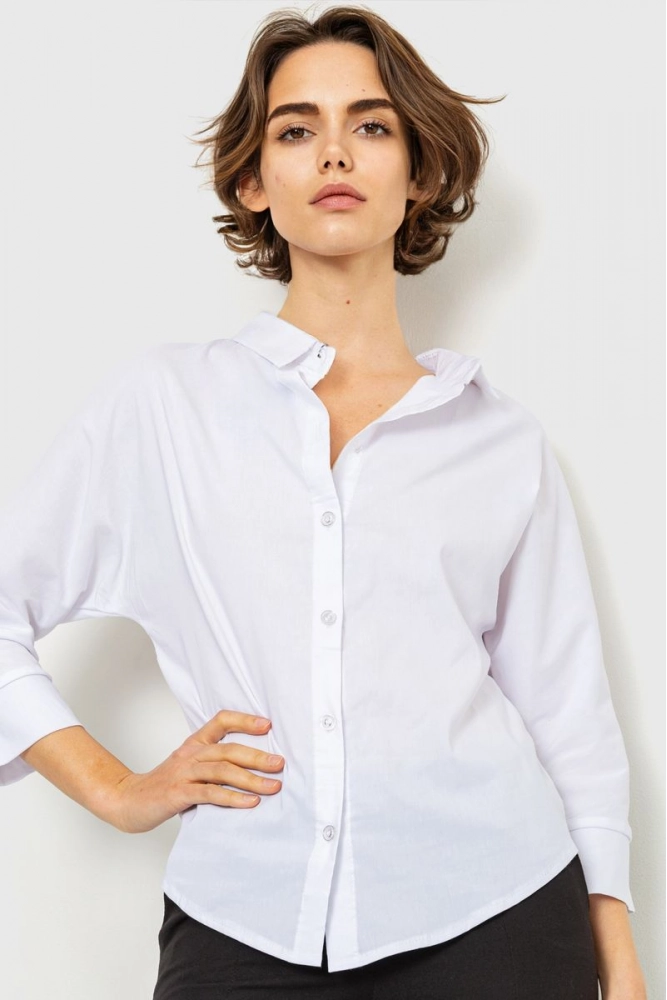 Купити Блуза класична  - уцінка, колір білий, 230R100-1-U - Фото №1