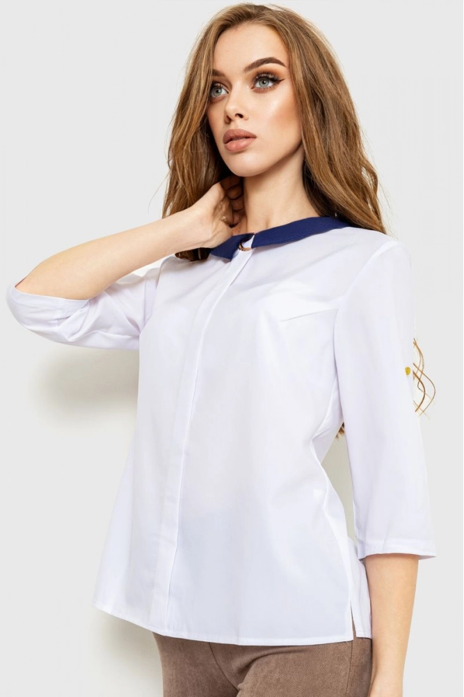 Купить Блуза класичесская  - уценка, цвет бело-синий, 230R081-U - Фото №1