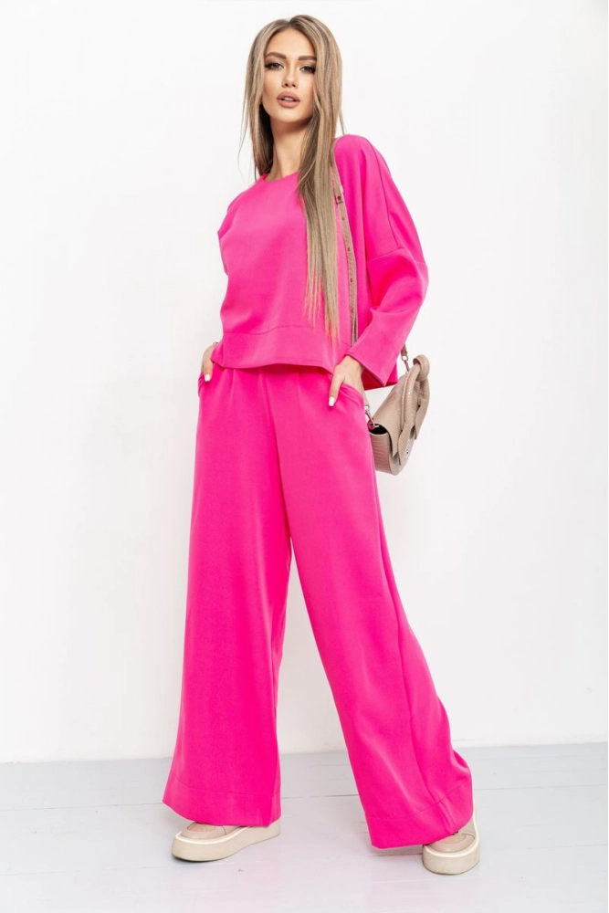 Купити Костюм жіночий однотонний, колір рожевий, 115R0459-4 оптом - Фото №1