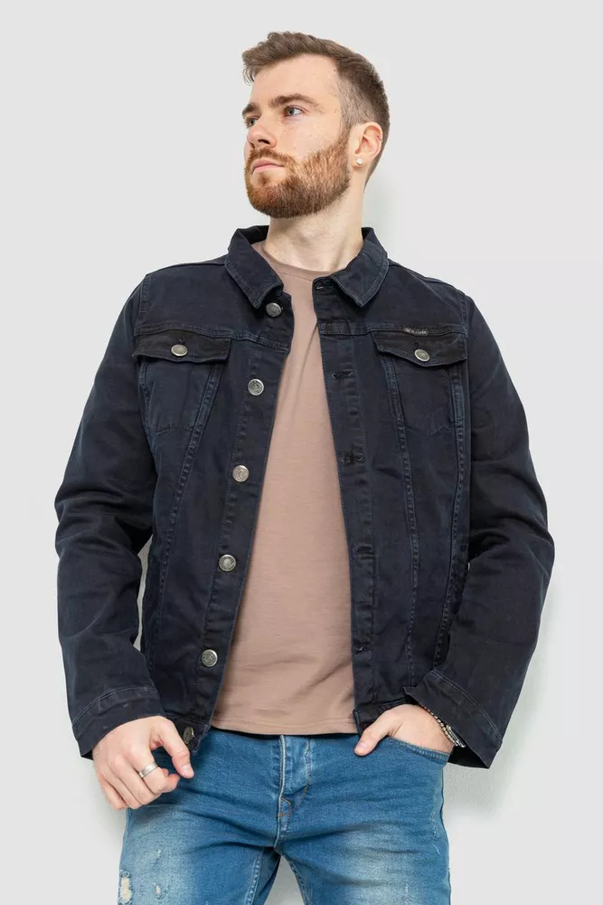 Купити Джинсова куртка чоловіча, колір темно-синій, 157R501 - Фото №1