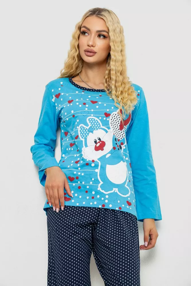 Купить Пижама женская  -уценка, цвет голубой, 243R34031-U-1 оптом - Фото №2
