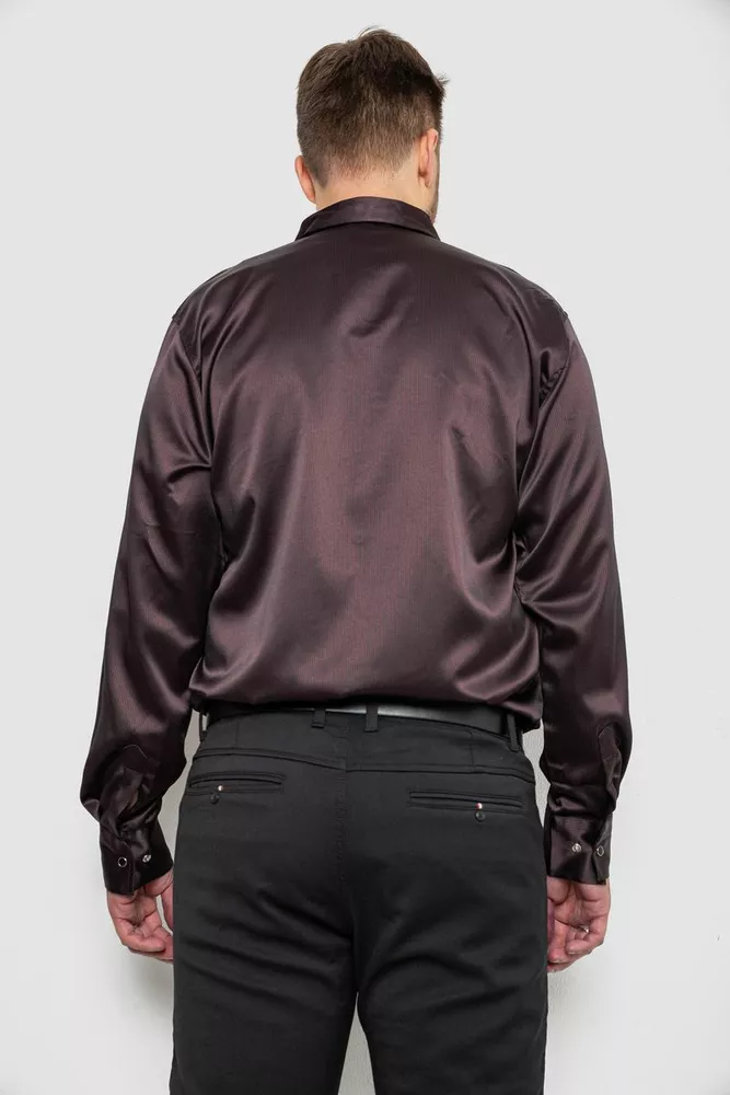 Купити Сорочка чоловіча, колір коричневий, 214R3061 - Фото №4