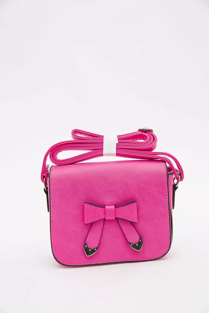 Купить Клатч из кожзама, розового цвета, с бантиком, 167RF-63 - Фото №1