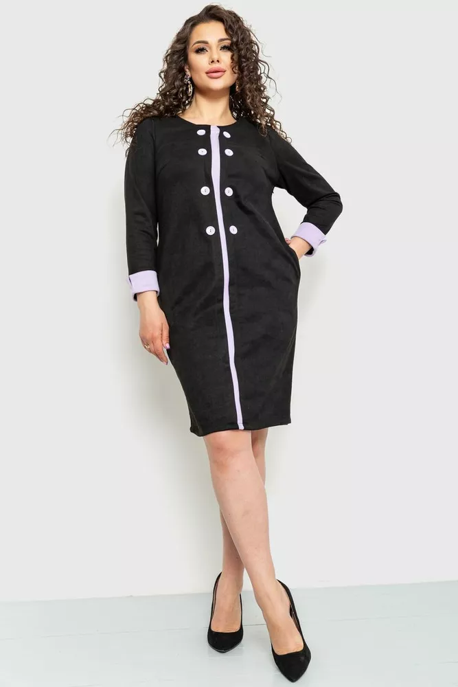 Купити Сукня класична, колір чорний, 183R702 - Фото №1