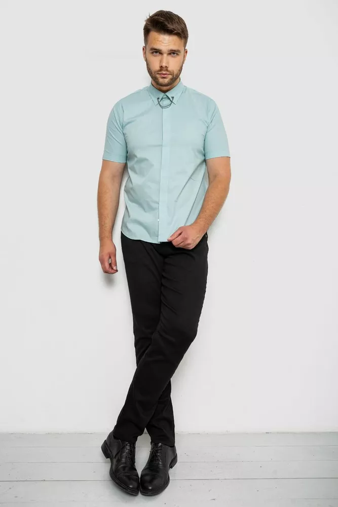 Купить Рубашка мужская однотонная, цвет мятный, 214R6917 - Фото №2