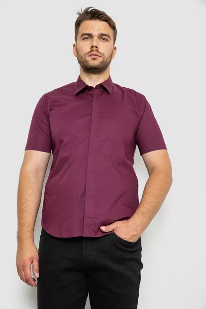 Рубашка мужская однотонная, цвет сливовый, 214R6917