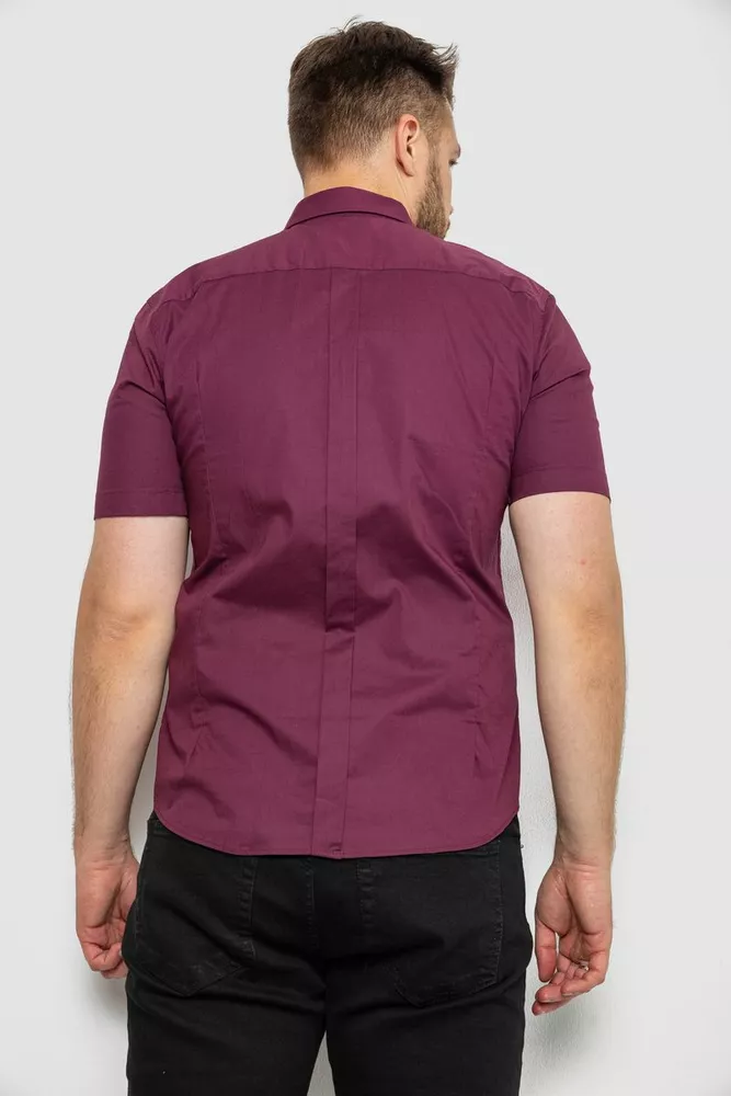Купить Рубашка мужская однотонная, цвет сливовый, 214R6917 - Фото №4