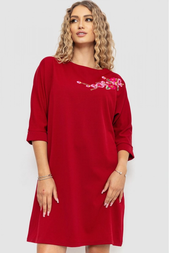 Купити Ошатне плаття, колір бордовий, 186R45 - Фото №1