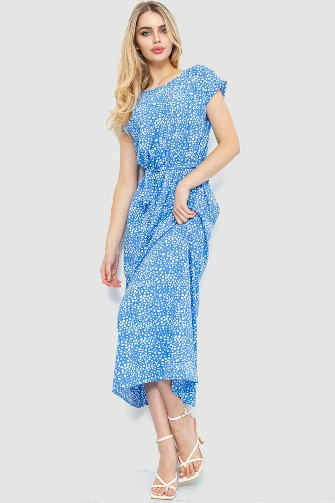 Купить Платье с принтом, цвет голубой, 214R055-2 - Фото №1