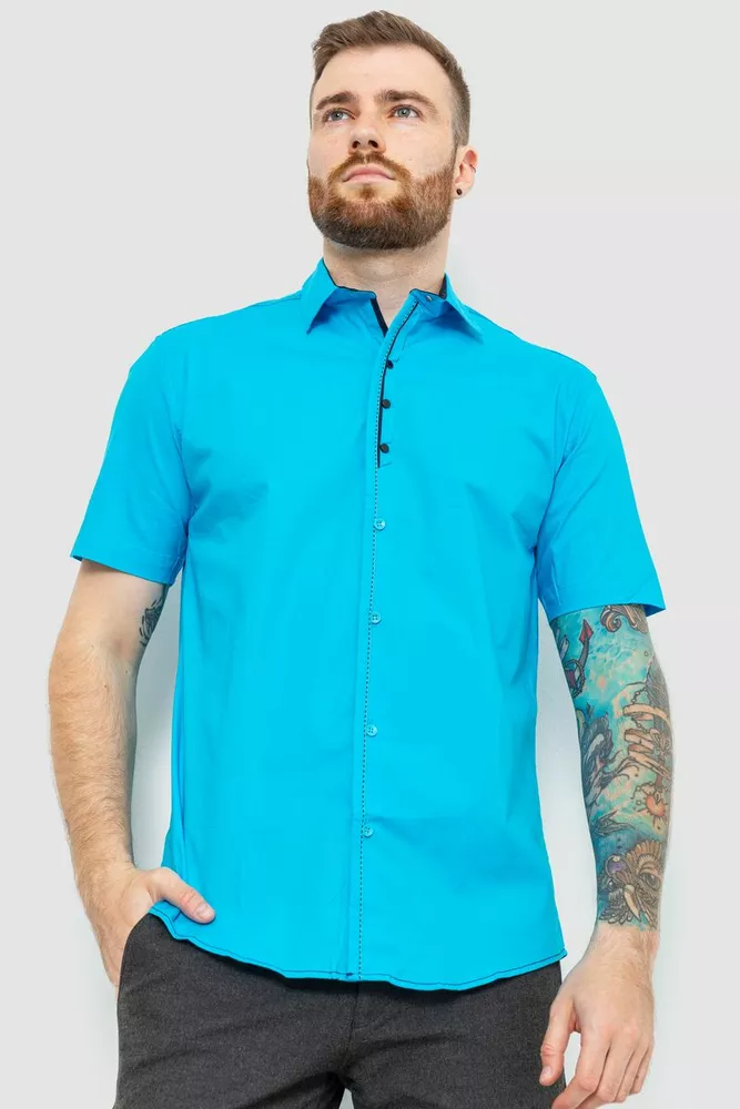 Купить Рубашка мужская, цвет голубой, 214R7543 - Фото №1