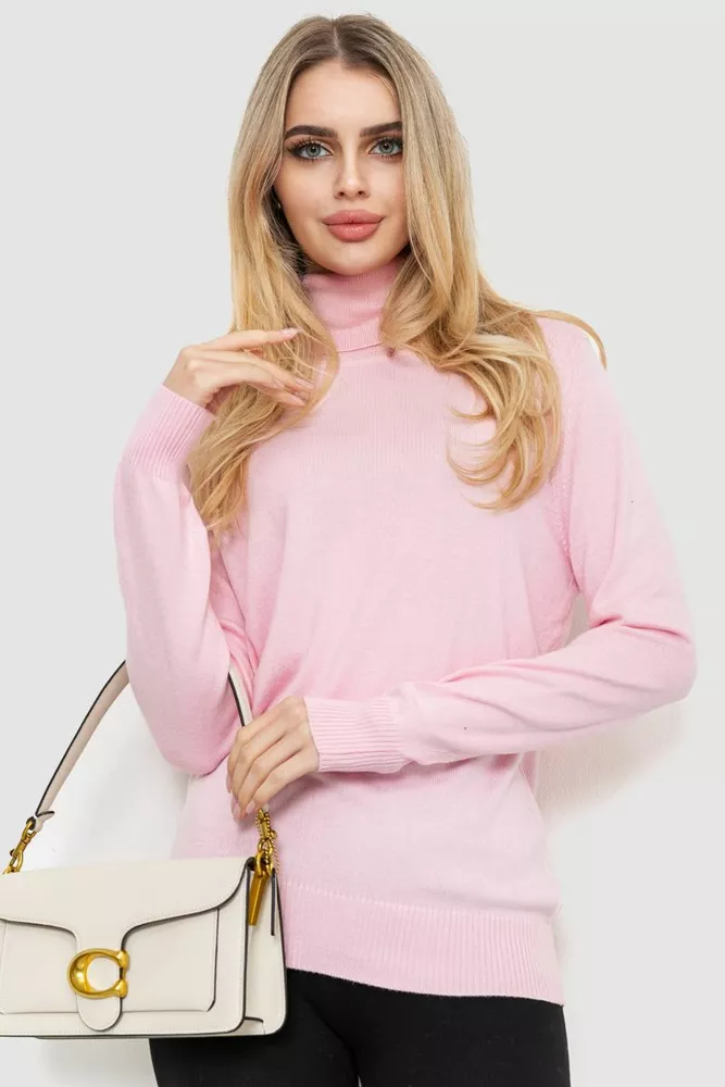 Купити Гольф женский, колір світло-рожевий, 244R2026-1 - Фото №1
