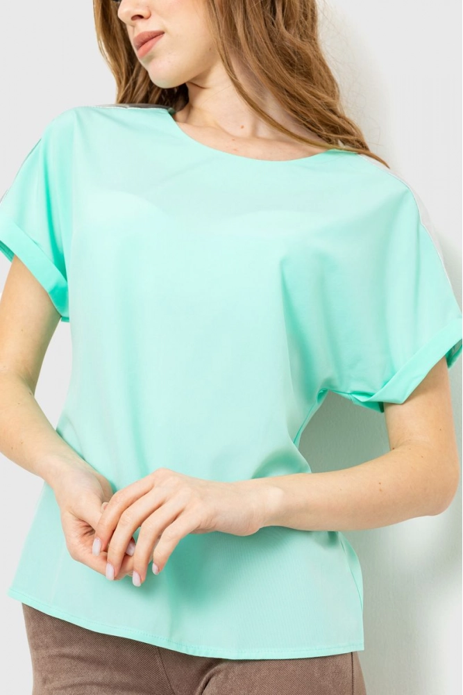 Купити Блуза повсякденна  - уцінка, колір ментол, 230R101-2-U-4 - Фото №1