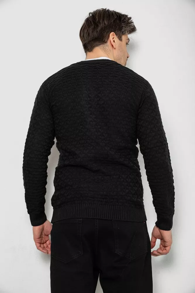 Купити Кофта чоловіча на ґудзиках, колір чорний, 238R7783 - Фото №4