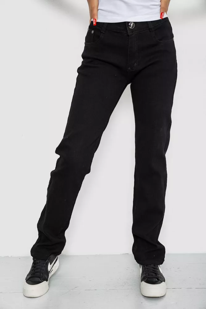 Купити Джинси жіночі стрейч, колір чорний, 250R1044 оптом - Фото №1