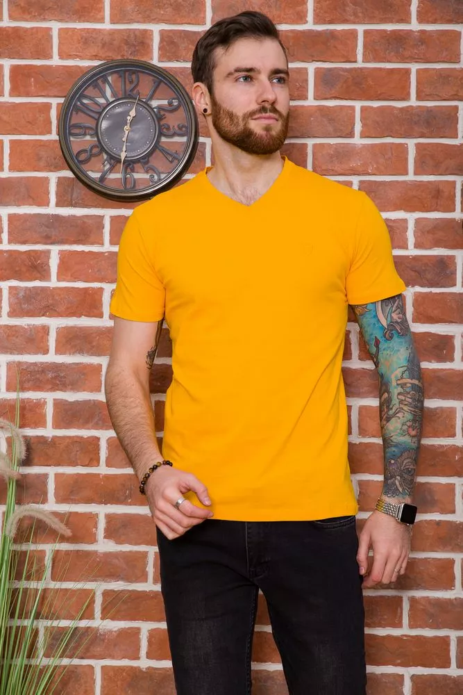 Купити Чоловіча футболка, жовтого кольору кежуал, 194R2102 оптом - Фото №1
