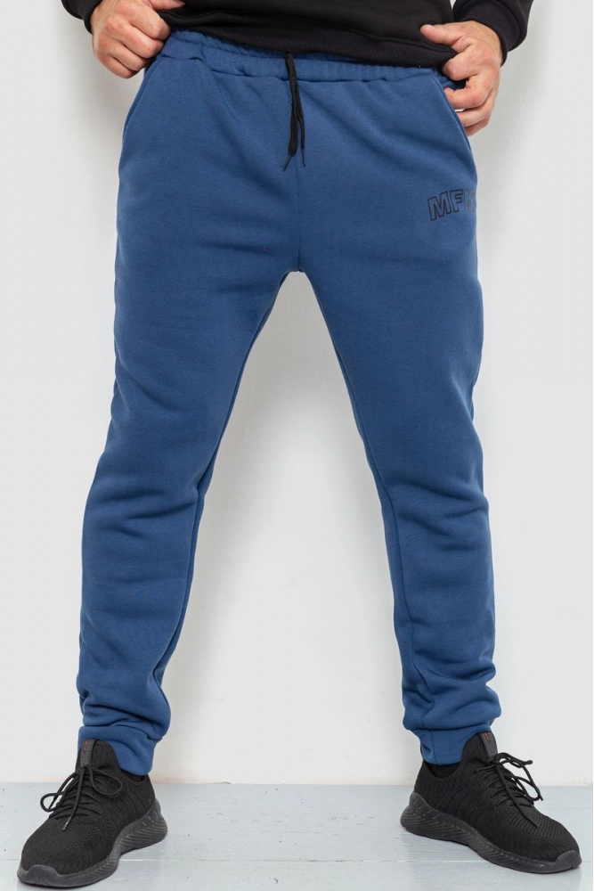 Купить Спорт штаны мужские на флисе, цвет синий, 238R01908 - Фото №1