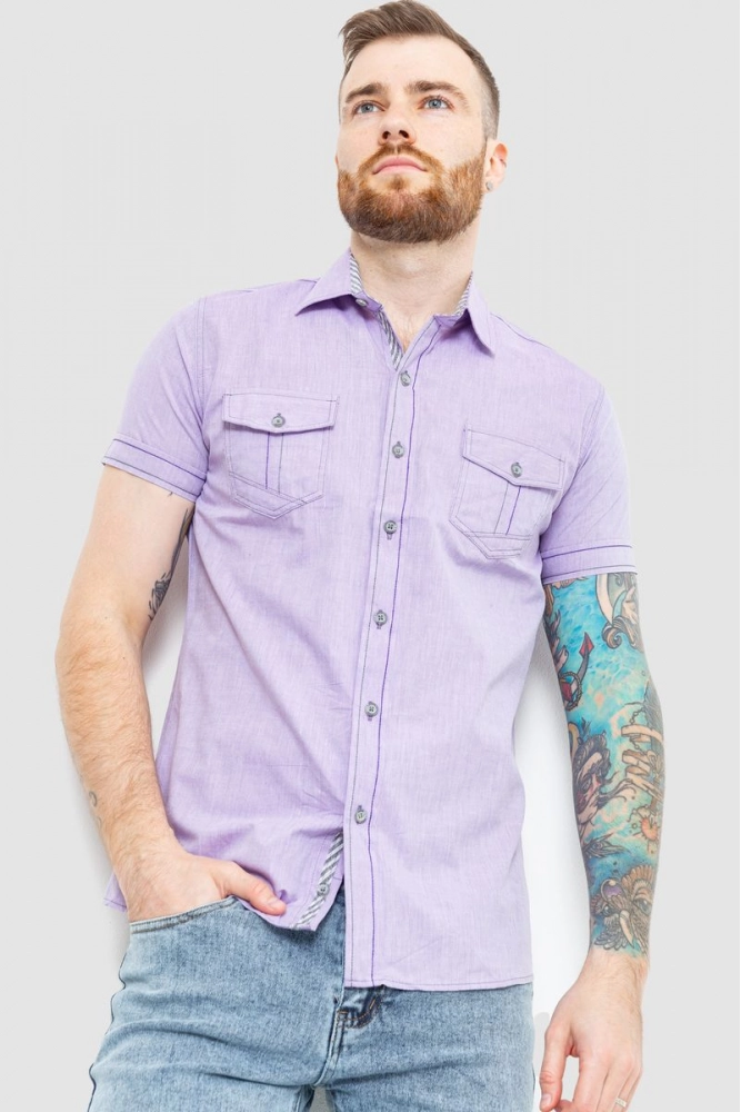 Купить Рубашка мужская, цвет сиреневый, 186R0637 - Фото №1