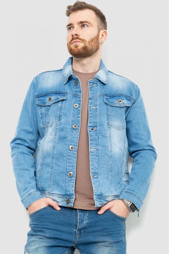 Купити Джинсова куртка чоловіча, колір блакитний, 157R2015 - Фото №1