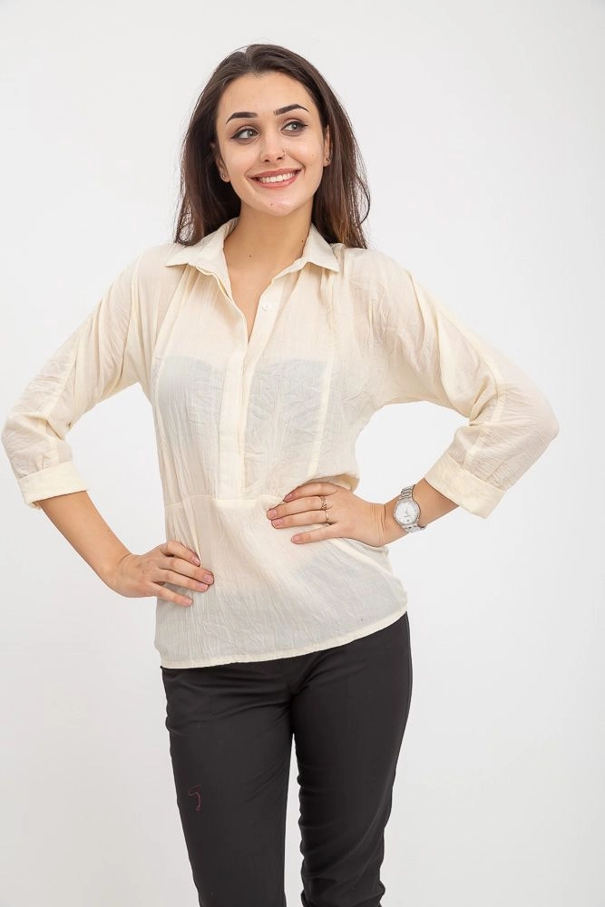 Купити Блуза жіноча, колір кремовий, 115R336S - Фото №1