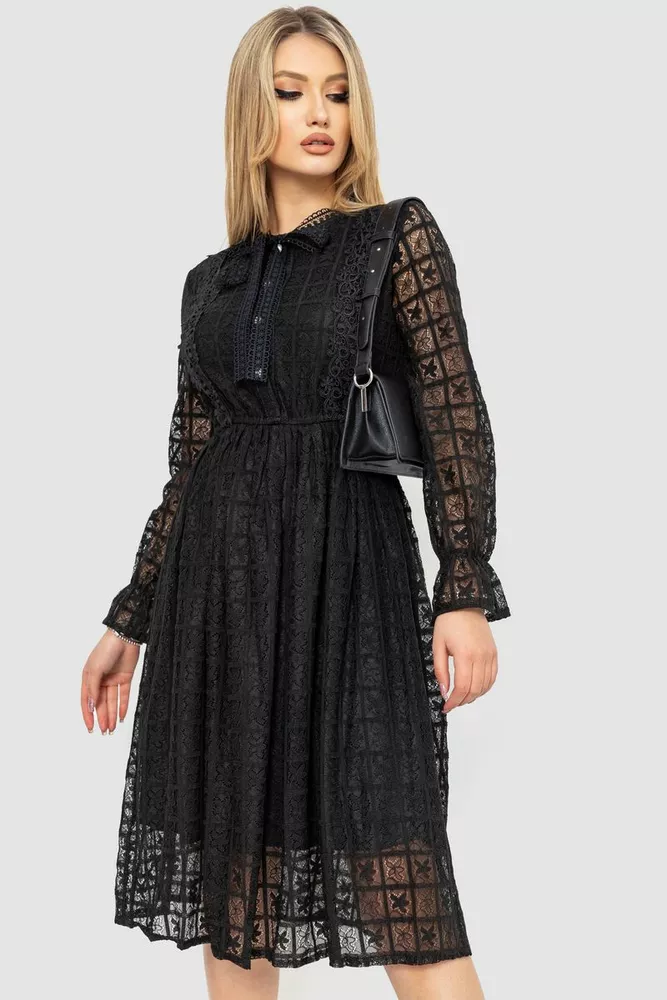 Купити Ошатне плаття, колір чорний, 129R1907 оптом - Фото №1