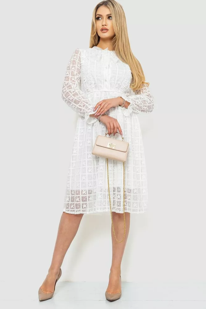 Купити Ошатне плаття, колір білий, 129R1907 оптом - Фото №1