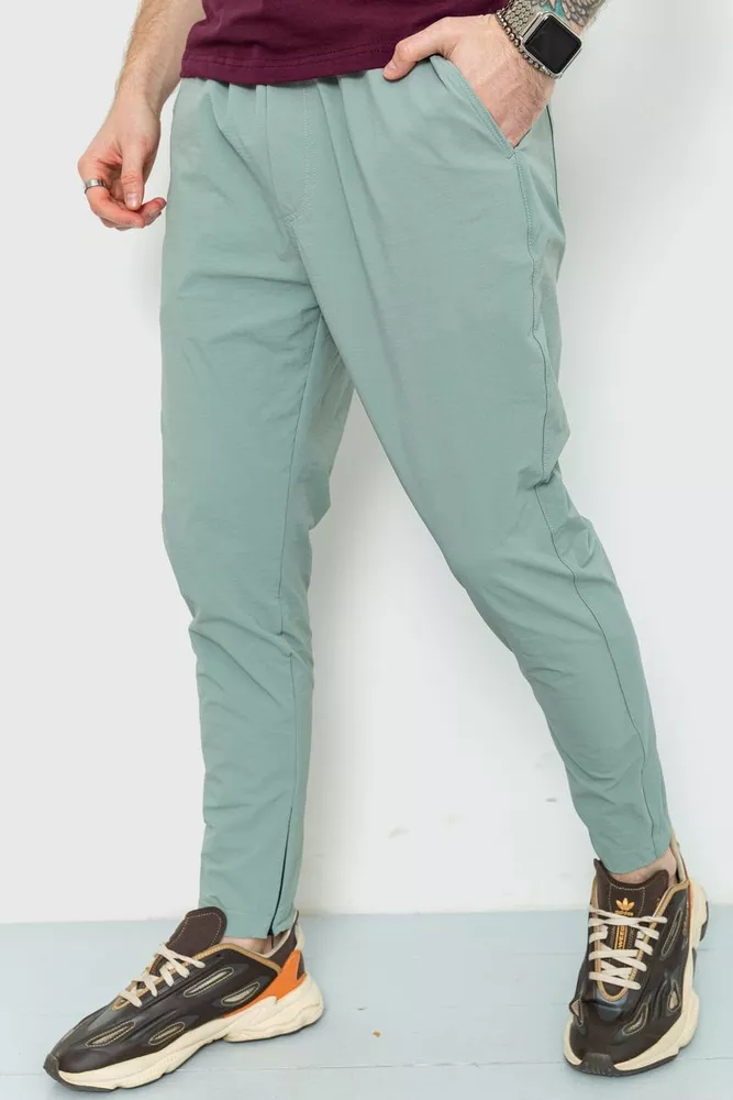 Купить Спортивные брюки мужские тонкие стрейчевые, цвет оливковый, 157R100 - Фото №1
