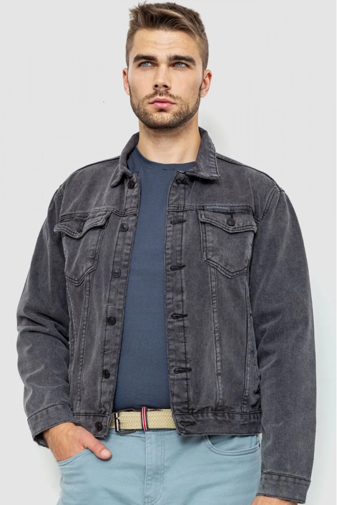 Купить Куртка мужская джинсовая, цвет серый, 182R904 - Фото №1