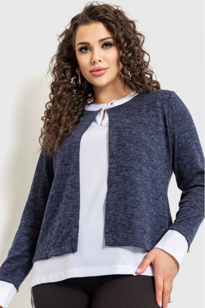 Купити Блуза жіноча обманка  - уцінка, колір синьо-білий, 230R53-2-U - Фото №1