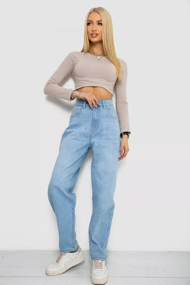 Купити Джинси жіночі MOM, колір блакитний, 255RM580 - Фото №2