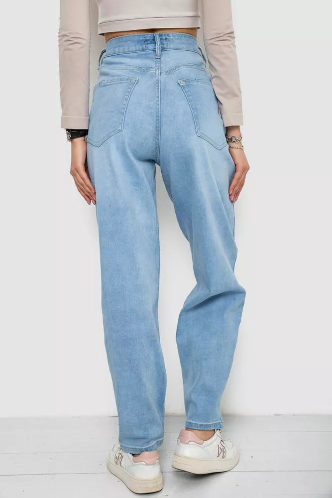 Купити Джинси жіночі MOM, колір блакитний, 255RM580 - Фото №4