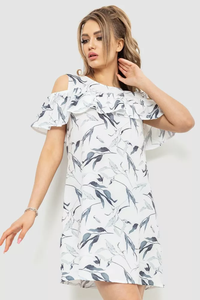 Купити Сукня з принтом, колір сірий, 230R24-1 - Фото №1
