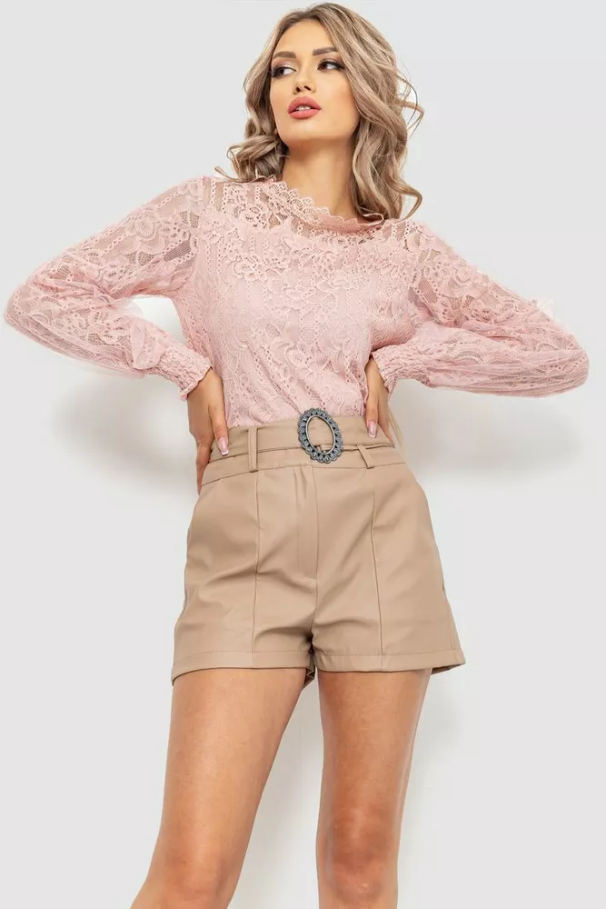 Купити Блуза жіноча гіпюрова, колір пудровий, 204R153 - Фото №1