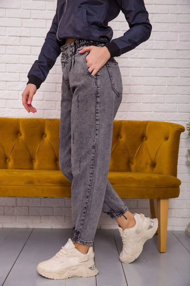 Купити Жіночі джинси балони сірого кольору 123R2492 - Фото №1