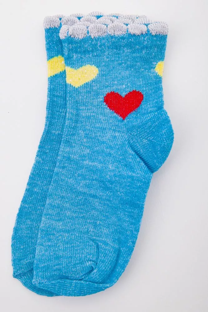 Купити Бавовняні дитячі шкарпетки, блакитного кольору, 167R601-1 оптом - Фото №1