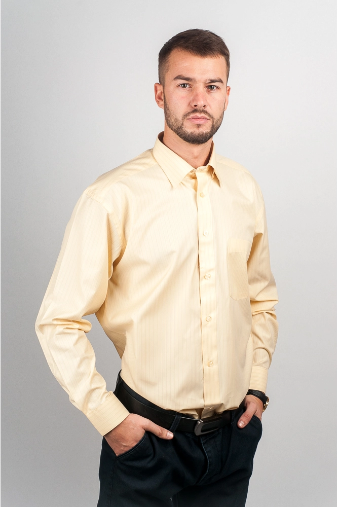 Купить Рубашка с длинным рукавом желтая, цвет желтый, AG-0002380 - Фото №1