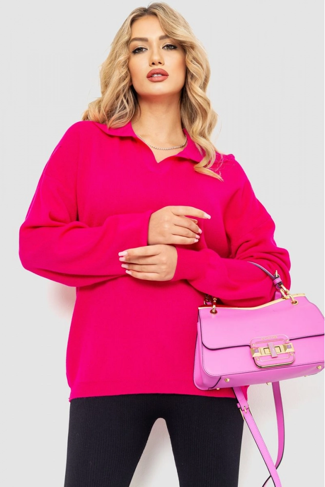 Купити Светр жіночий oversize, колір рожевий, 204R167 - Фото №1