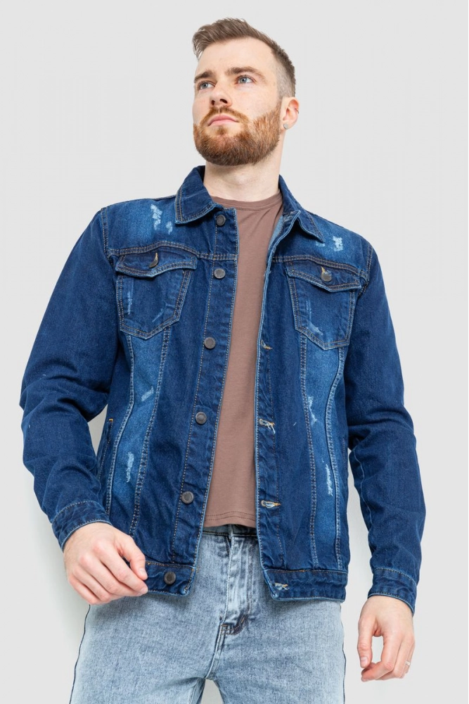 Купити Джинсова куртка чоловіча, колір синій, 157R0176 - Фото №1