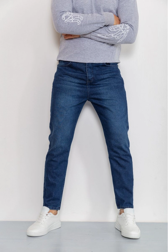 Купити Джоггери чоловічі джинсові, колір темно-синій, 131R3402-1 оптом - Фото №1