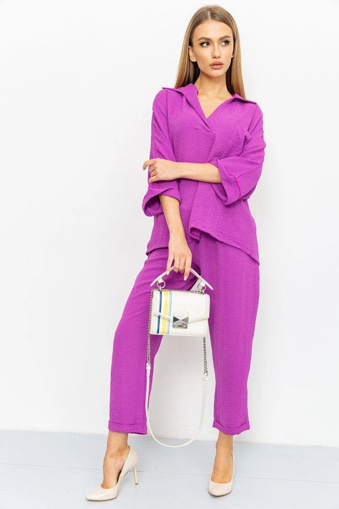 Купити Костюм жіночий повсякденний, колір фіолетовий, 176R1019 - Фото №1