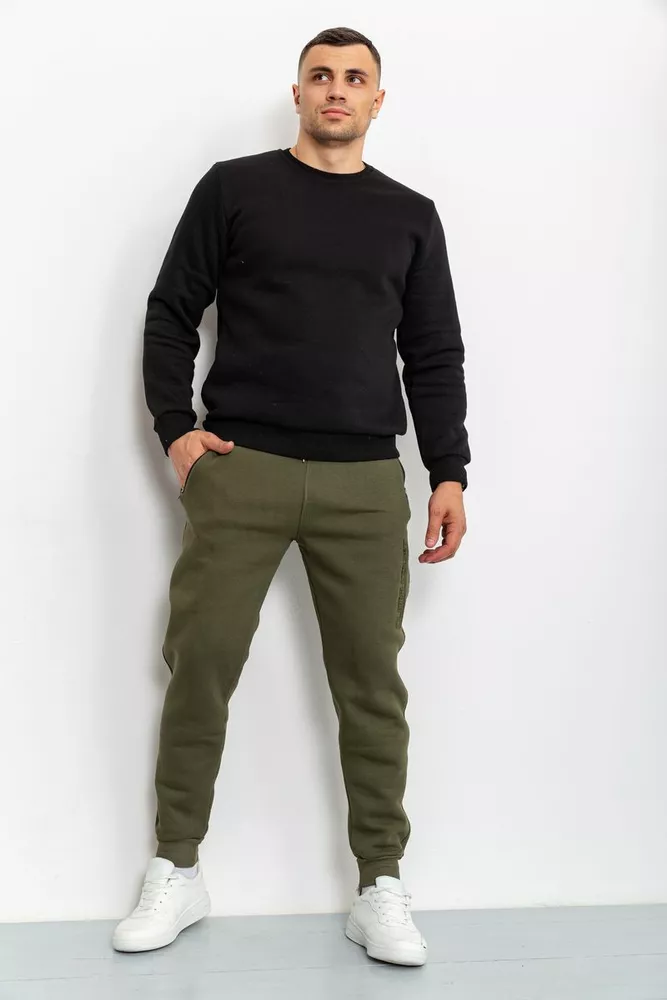 Купить Спорт штаны мужские на флисе, цвет хаки, 211R2071 - Фото №1