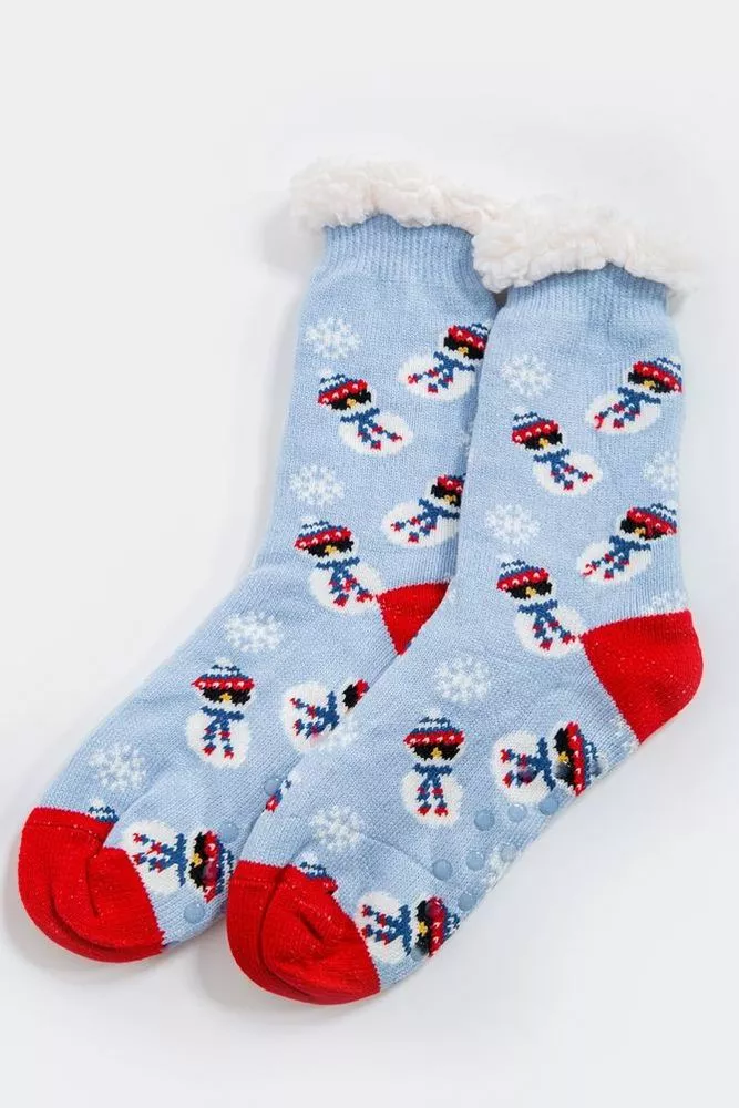 Купити Шкарпетки-валянки теплі, вовняні, колір блакитний, 151R2035 - Фото №1