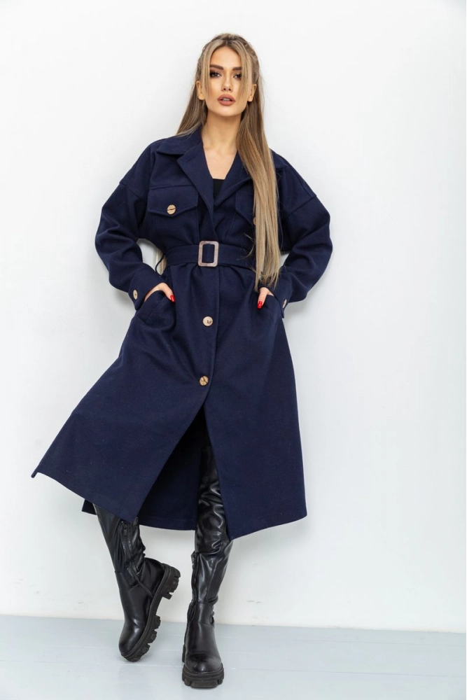 Купить Пальто женское, цвет темно-синий, 115R421 оптом - Фото №1