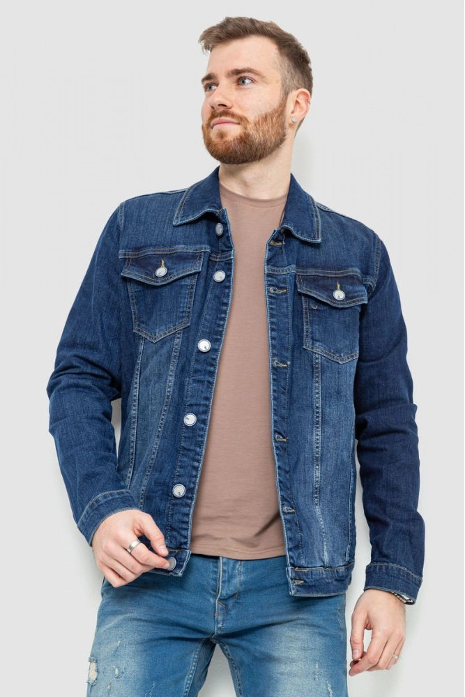 Купити Джинсова куртка чоловіча, колір синій, 157R4605 - Фото №1