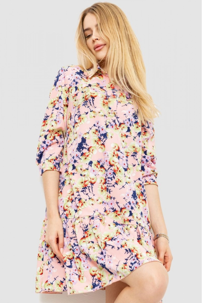 Купити Сукня вільного крою, колір персиковий, 176R128 - Фото №1