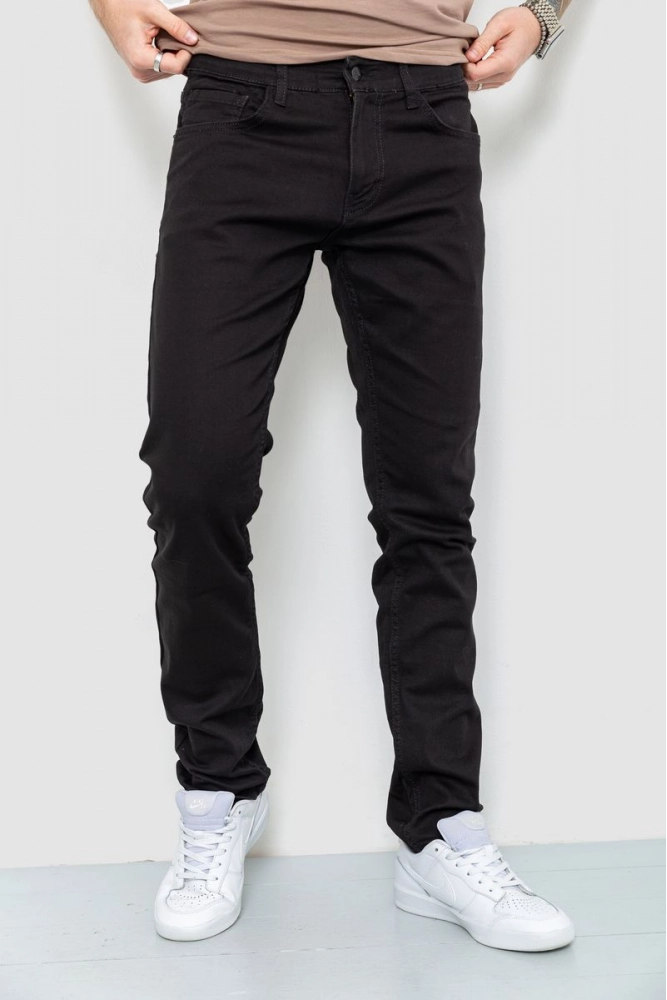 Купити Джинси чоловічі однотонні, колір чорний, 157R11070 - Фото №1